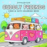 Cuddly Friends: Easy Coloring Book for Adults and Teens Featuring Adorable Animal Characters for Stress Relief and Relaxation (Cute and Simple Coloring Books)
