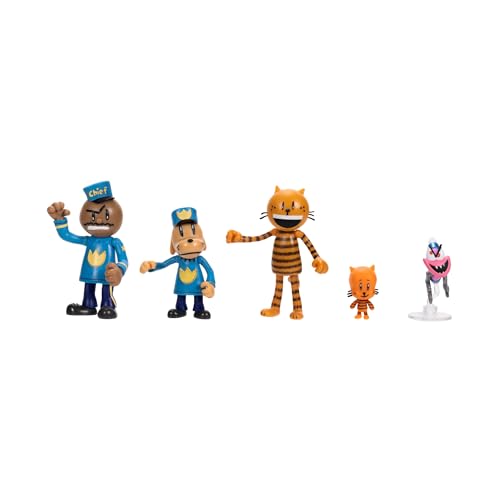 Dog Man Movie Action Figures Multipack Set, Includes 2.5 Inch Scale Figures - Inspired by The Dog Man Movie Toys, Lil Petey, Petey, Chief, and Flippy!