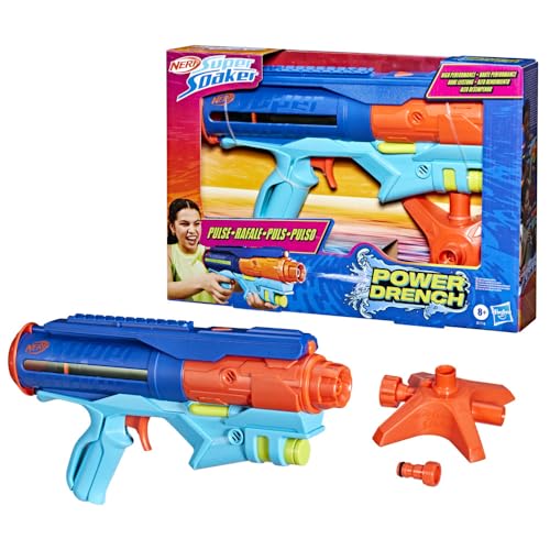 Super Soaker Power Drench Water Blaster, Water Blaster, Super Soaker, Summer Outdoor Toys, 1, Perfect for Kids, Multi-Color