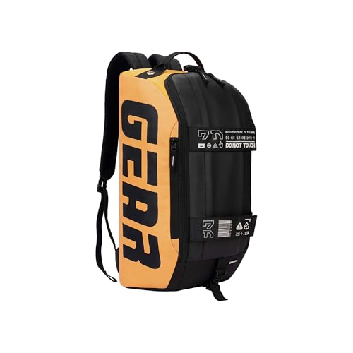 Gear Statement Maxis 3.0 10"/29L Medium Water Resistant Duffle Polyester Bag/Travel Bag/Gym Bag for Men & Women(Yellow-Black, 20 Cm)