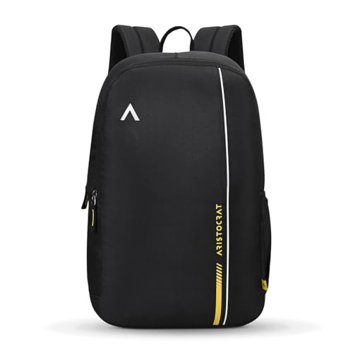 Aristocrat Nova 15L Laptop Backpack for Men & Women with Bottle Pocket | Padded Shoulder Straps, Multi Compartments | Travel & College Bag | Dark Blac
