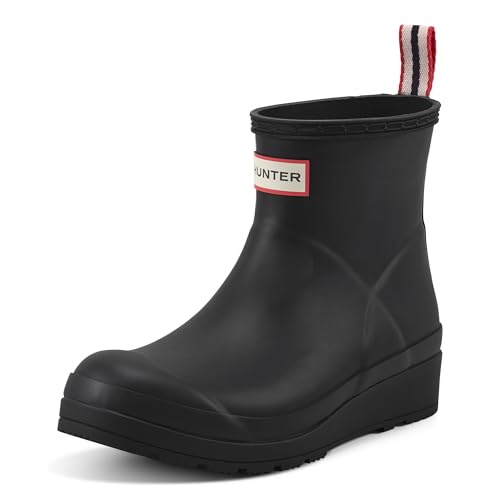 Hunter Women's Play Short Rain Boot, Black, 8