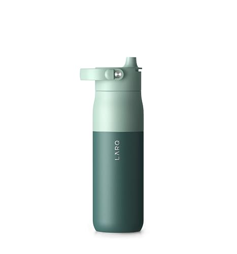 LARQ Bottle PureVis 2 23 oz - UV Water Purifier with Self-Cleaning, App Hydration Tracking, Filter Straw, Detachable Handle, Double-Wall Insulated, Eucalyptus Green