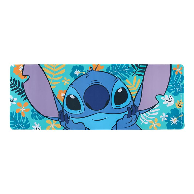 Paladone Stitch Desk Mat - Officially Licensed Disney, Non-Slip Rubber Mouse Pad, Vibrant Lilo & Stitch Tropical Design, Perfect for Gaming, Working or Browsing, Home Office Accessory