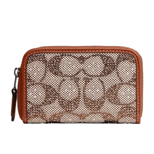 Crystal Signature Jacquard Small Zip Around Card Case