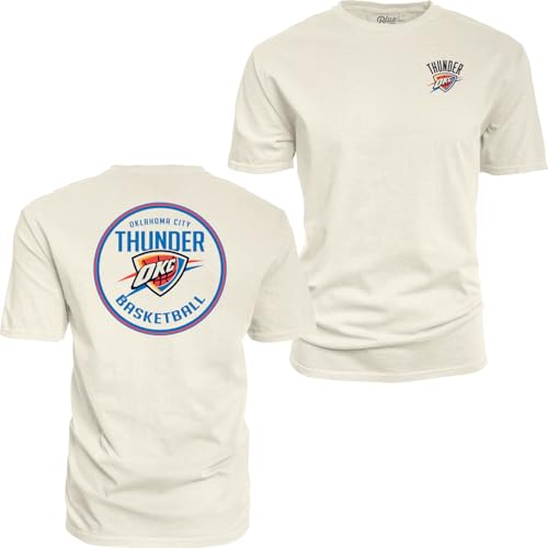 Oklahoma City Thunder NBA Officially Licensed T-Shirt Ringspun Front/Back Ivory, Large