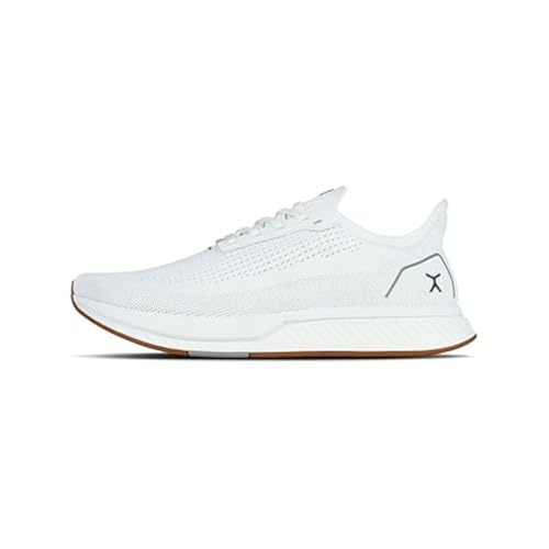 FLUX FOOTWEAR Men’s and Women’s Adapt Runner Wide Toe-Box Natural Movement Shoes with Breathable Knit Upper & UltraFlex Midsole Lightweight Shoes for Running, Walking & Everyday Wear - White/Gum