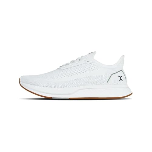 FLUX FOOTWEAR Men’s and Women’s Adapt Runner Wide Toe-Box Natural Movement Shoes with Breathable Knit Upper & UltraFlex Midsole Lightweight Shoes for Running, Walking & Everyday Wear - White/Gum