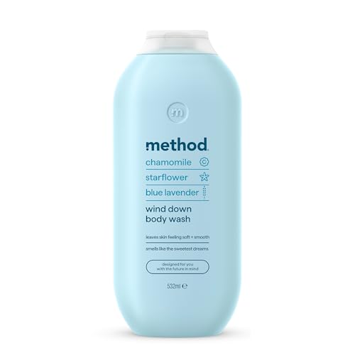 Method Body Wash, Wind Down, Shower Gel, Chamomile, Starflower and Blue Lavender Scent, Pack of 1, 532ml