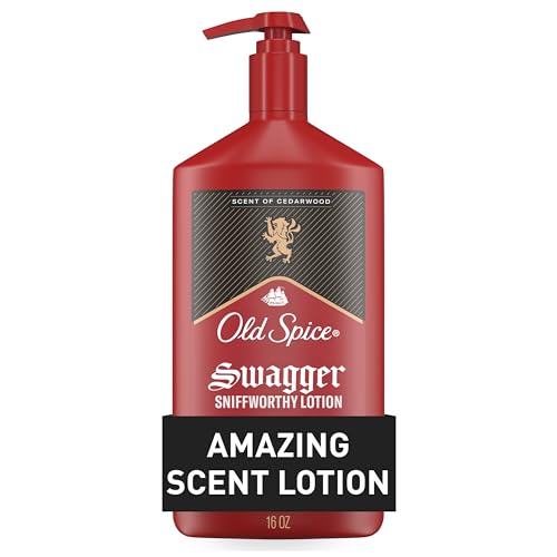Old Spice Hand, Face & Body Lotion for Men, 24/7 Lightweight Moisturization with Amazing Scent, Instant Absorption, For All Skin Types, Swagger with Cedarwood Scent, 16 oz