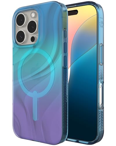ZAGG Milan Snap Case for iPhone 16 Pro - Color Changing Finish, MagSafe & Wireless Charging Compatible, 13ft Drop Protection, Graphene Reinforced, Eco-Friendly, Deep Aurora
