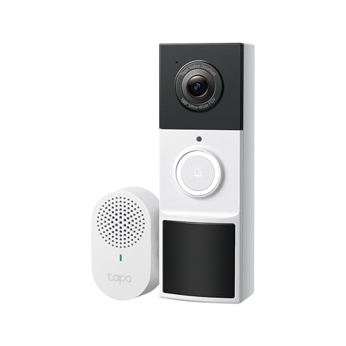 Tapo by TP-Link Smart Video Doorbell Camera Wireless with Chime, 2K with Full Color Night Vision & Spotlights, No Monthly Fee, Ring Call, 160° Ultra-Wide View, Free AI Detection, Local Storage,D210