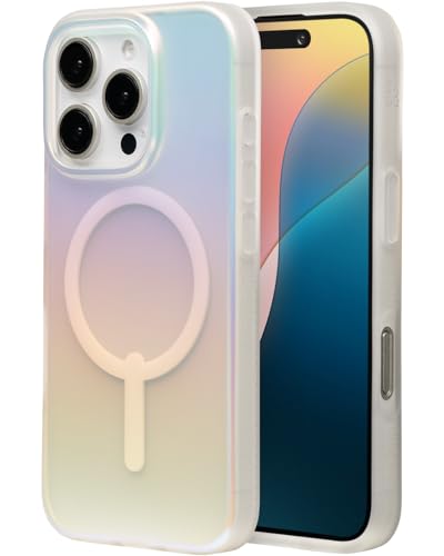 ZAGG Milan Snap Case for iPhone 16 Pro - Color Changing Finish, MagSafe & Wireless Charging Compatible, 13ft Drop Protection, Graphene Reinforced, Eco-Friendly, Matte Iridescent