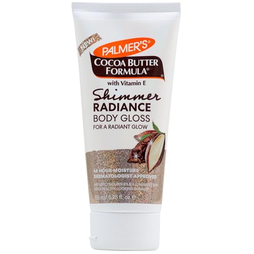 Palmer's Cocoa Butter Formula Shimmer Body Lotion with Vitamin E, 5.25 Fl Oz, Radiance Body Gloss, Help Blur Veins, Cellulite, Marks, 48 Hour Moisture