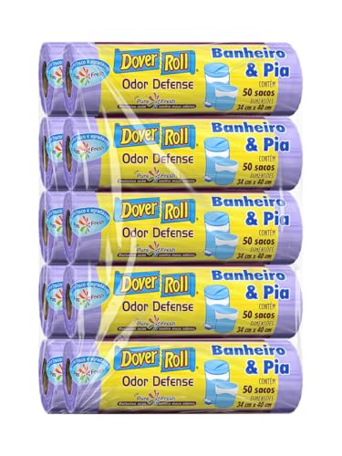 Sacos para Lixo Dover-Roll, Lilás | Odor Defense, Banheiro & Pia, Rolo com 50 Sacos para Lixo, Pure Fresh