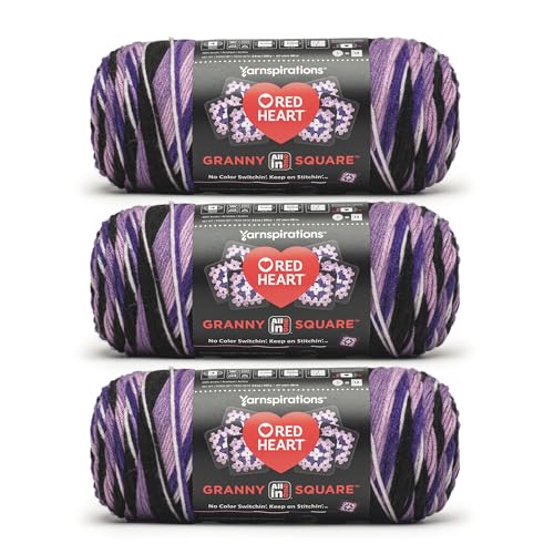 Red Heart All in One Granny Square Grape Granny 3 Pack of 250g Yarn