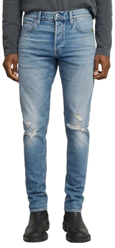 🔥 STARKER PREIS (-82%) G-STAR Herren 3301 Slim Jeans, Blau (Vintage Blue Vapour Destroyed 51001-D936-H103), 27W / 32L