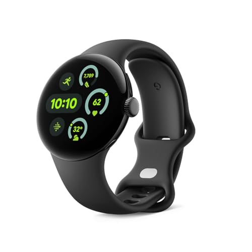 Google Pixel Watch 3 (41mm) 2024 Model - Android Smartwatch, Heart Rate Tracking, Fitbit Advanced Running, Fitness Insights, 24-Hour Battery - Matte Black Aluminum Case - Obsidian Band - Wi-Fi