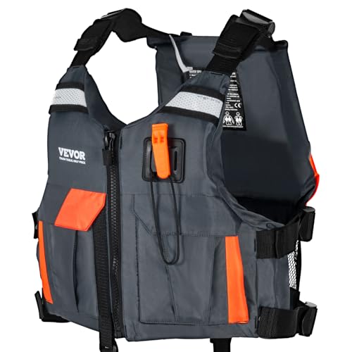 VEVOR Life Vest for Watersports (PFD), Life Jacket with Waterproof Nylon & 85N Buoyancy, Life Vest/Jacket for Any Water Activity-Fishing, Kayaking, Surfing and More, Men and Women M