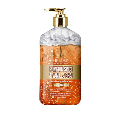 Limited Edition Pumpkin Spice & Vanilla Chai Herbal Moisturizing Body Lotion (17 oz) – Fall Scented for Women or Men with Dry or Sensitive Skin - Hydrating Moisturizer for Daily Radiance