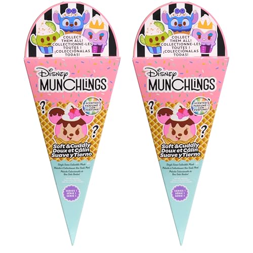 Just Play Disney Munchlings Single-Serve Scented Collectible Plush 2-Pack, 4.5-inch Stuffed Animal, Kids Toys for Ages 0