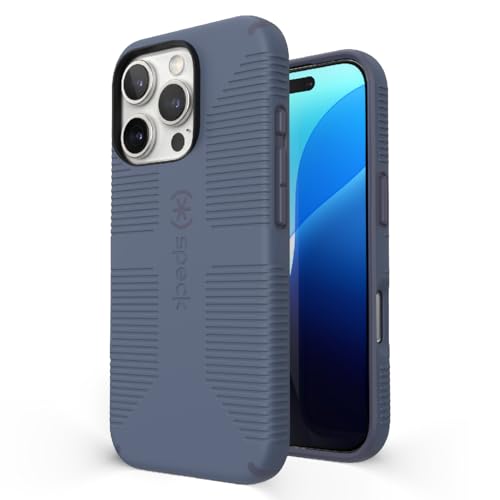 Speck CandyShell Grip Case - iPhone 16 Pro Slim MagSafe - Mystery Blue/Faded Denim
