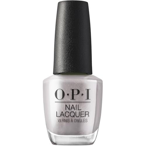 OPI Nail Lacquer Chrome Clawz | Opaque Bright Silver Metallic Chip Resistant Nail Polish | Metallic Mega Mix Collection