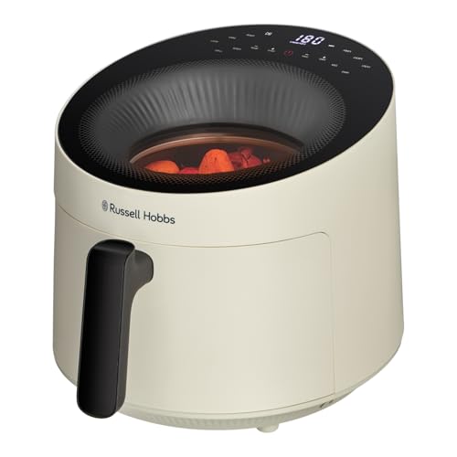 (-32%) Russell Hobbs Heißluftfritteuse 5L [10 Programme|mit Sichtfenster] AirFryer (Fritteuse ohne Öl, Frittieren, Grillen, Braten, Backen, max 200°C, spülmaschinenfest, Creme) SatisFry Panoramic 27421-56
