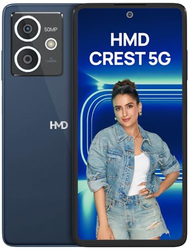 HMD Crest 5G | Segment First 50 MP Selfie Camera | 50 MP Dual Rear AI Camera | FHD+ OLED Display | 6 GB RAM & 128 GB Storage | Android 14 | 33W Fast C