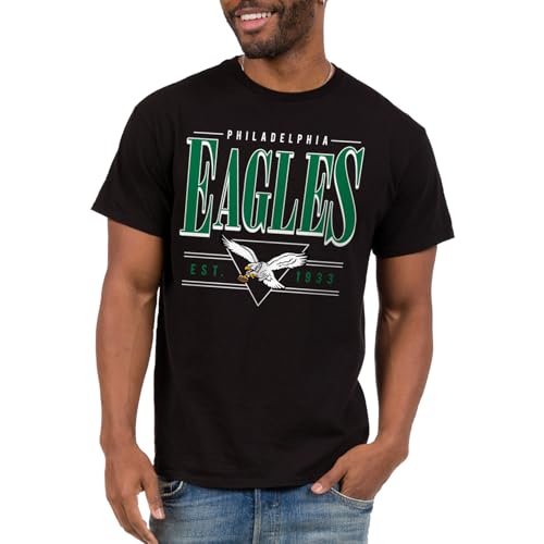 Philadelphia Eagles NFL Established Retro - Adult Short Sleeve Fan T-Shirt for Men & Women Black
