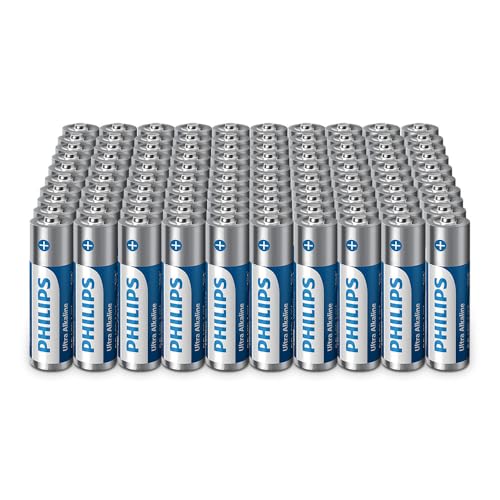 (-32%) Philips Ultra AA Alkali Batterien - Großpackung für Haushaltsgeräte und Büro, 100 Stück
