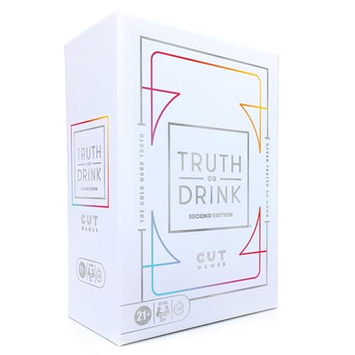 Truth or Drink Party Game by Cut I As Seen on TikTok, YouTube, and Snapchat | 410 Hilarious Questions | Ages 21+ | 2+ Players I Fun Games for Adults