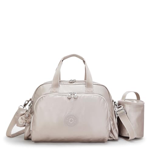 Kipling Women's Camama Solid Diaper Bag, Stroller Clips, Insulated Bottle Holder, Zip Closure