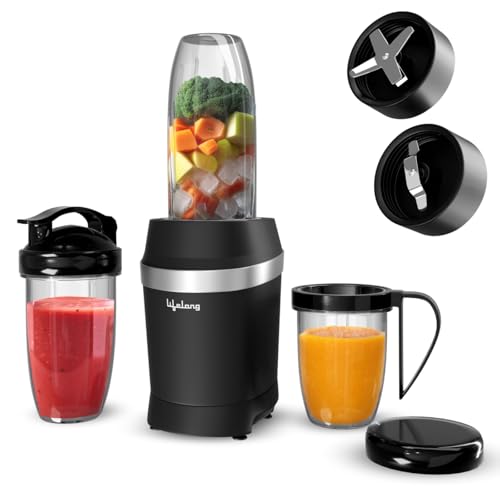 Lifelong Nutri Blender for Smoothies and Juices 100% Copper Motor- 1000 Watt & 22000 RPM | Detachable Handle 3 jars Mixer Grinder, Electric Blender fo