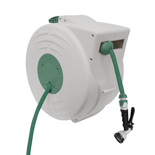 Hills UV Resistant Retractable Water Hose Reel, 20 Meter Length