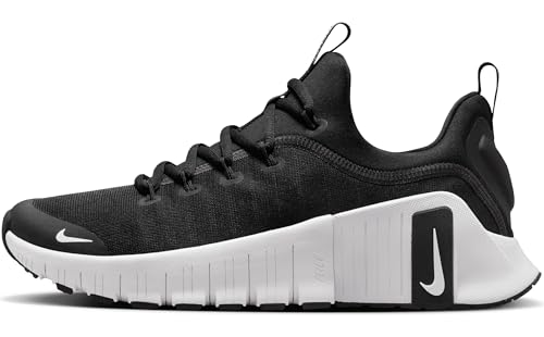 Nike Women's Free Metcon 6 Sneaker, Black/White, 7.5