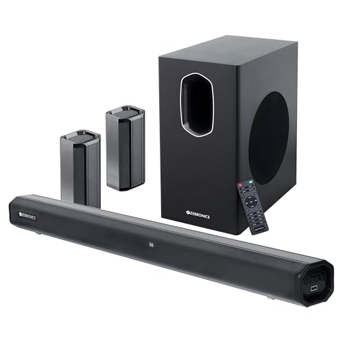 ZEBRONICS Juke BAR 7600 Soundbar, 300 Watts, 5.1 Surround, Dual Rear Satellites, Triple Driver Soundbar, 6.5"" Subwoofer, Bluetooth 5.0 | HDMI (ARC) |