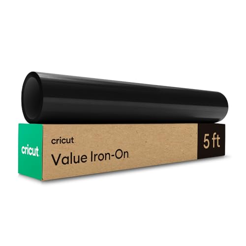 Cricut® Value Iron-On, Black (12 in x 5 ft)- HTV Heat Transfer Vinyl