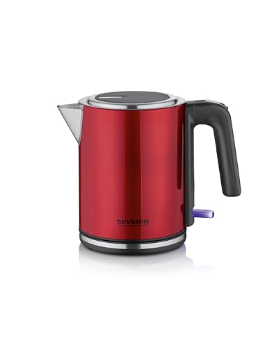 (-40%) Severin elektrischer Wasserkocher 1L, Kalkfilter, Edelstahl, 2400W, Rot