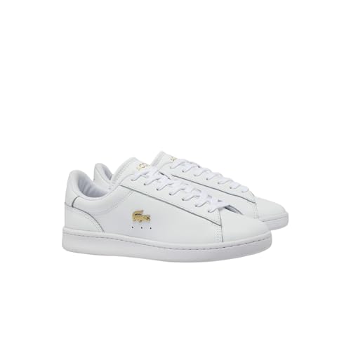 Lacoste Womens Carnaby Set Sneaker, WHT/GLD, 8