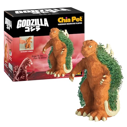 Chia Pet Godzilla with Seed Pack, Decorative Pottery Planter, Easy to Do and Fun to Grow, Novelty Gift, Perfect for Any Occasion
