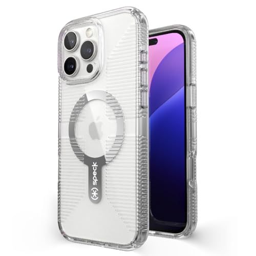 Speck Clear iPhone 16 Pro Max Case - Slim Phone Case iPhone 16 Pro Max - iPhone 16 Pro Max Phone Case - MagSafe - GemShell - Crystal Clear