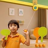 Toy Imagine Fun Indoor Table Tennis Trainer Kit 2 Rackets 6 Practice Balls