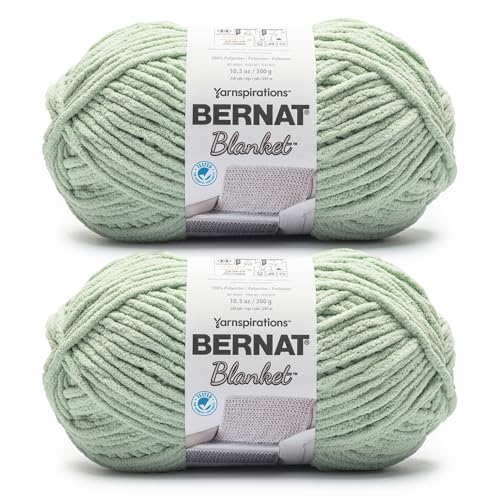 Bernat Blanket - 2 Pack of 220 Yards/10.5 oz Clary Sage 100% Polyester Yarn