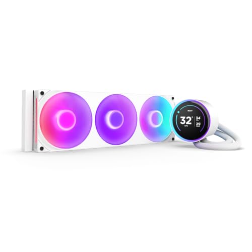 NZXT Kraken Elite 360 RGB 2024 - AIO CPU Liquid Cooler - 360mm Radiator - F360 RGB Core Fan - Customizable 2.72" IPS LCD - NZXT Turbine Pump - AMD® AM5, AM4 - Intel® LGA 1851/1700, 1200/115X - White