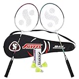 Silvers Alloy Steel SB414 Badminton Kit 2 Racquets with Full Cover 1 Box Shuttlecock Pack of 3