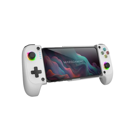 Mars Gaming MGPX, Gamepad Bluetooth 5.0 2en1, RGB Neon, Vibración Dual y Función Turbo, Soporte Smartphone Hasta 6.8