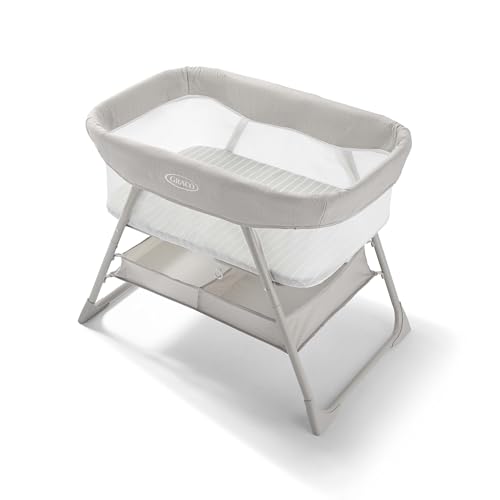 Graco DreamMore Bedside, Newborn, Travel, Portable Bassinet for Newborn Babies to 6 Months, Willow