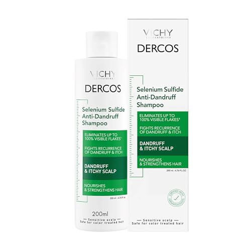 Dercos Anti Dandruff Shampoo, Dry Scalp Treatment and Itch Relief. Prescription Strength Comparable to 2% Ketoconazole, for Mild to Severe Dandruff-Prone Hair & Flaky, Itchy Scalps, 6.76 Fl. Oz.