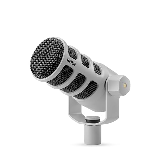 RØDE PodMic USB Dynamic Broadcast Microphone with XLR and USB Connectivity for Podcasting, Streaming and Content Creation (White)